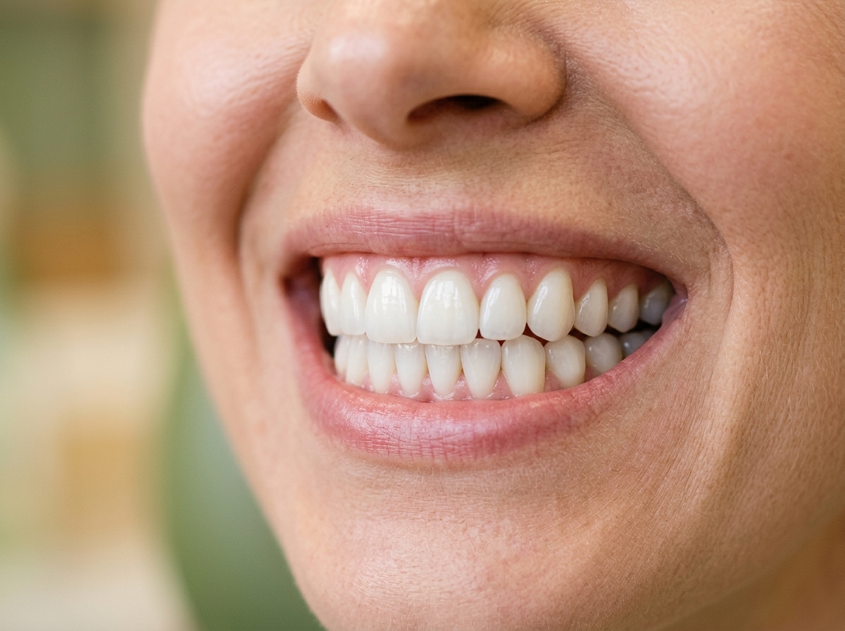 Patient smile after laser and veneer treatment
