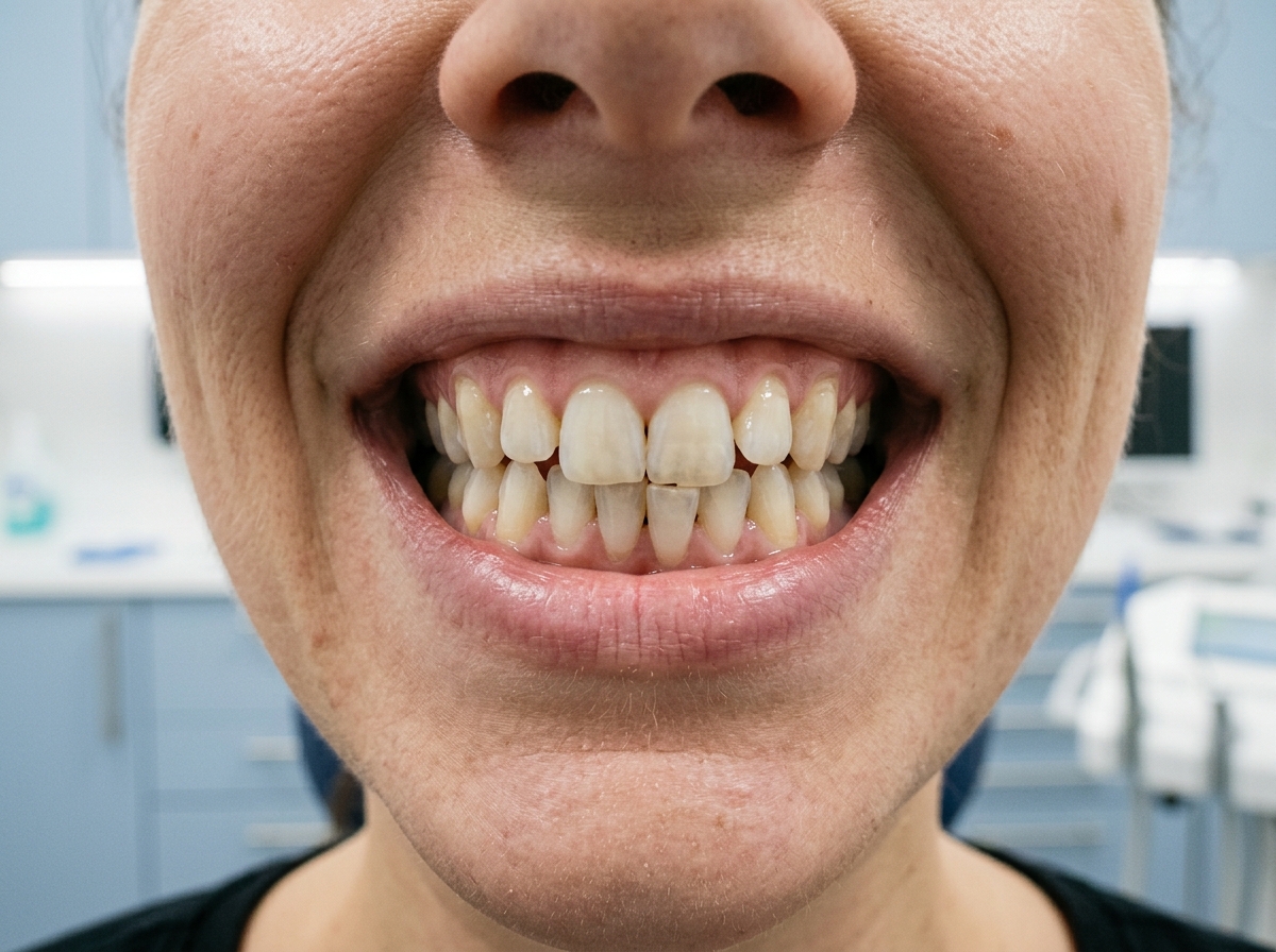 Patient smile before treatment